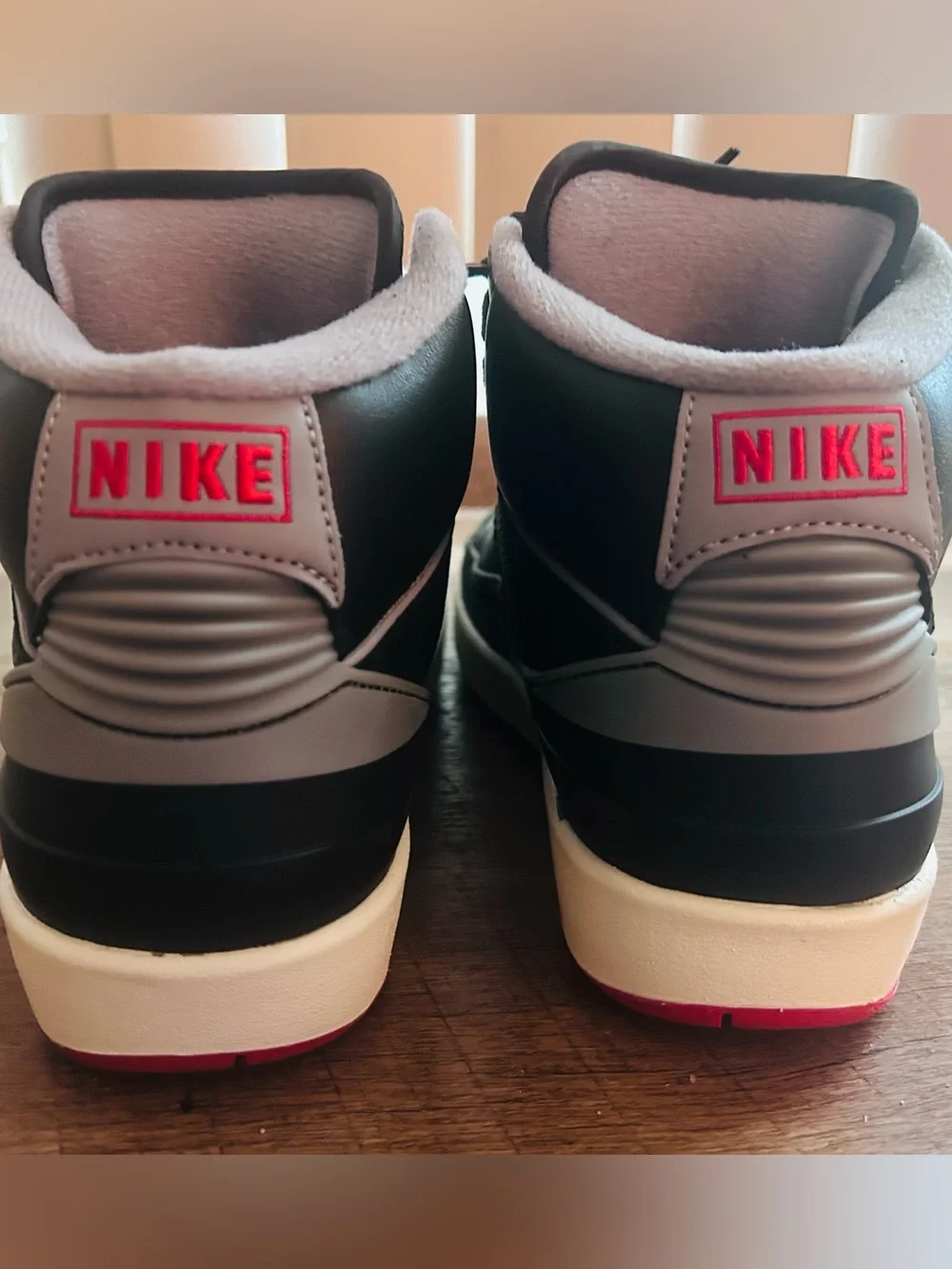 Nike Air Jordan Kids 2 Retro GS Black/Cement Grey/Red DQ8562-001 Sneakers/ 4.5Y